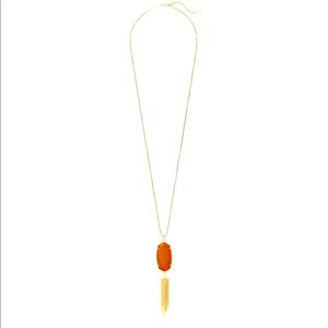 Kendra Scott Rayne Goldstone Glass long gold necklace